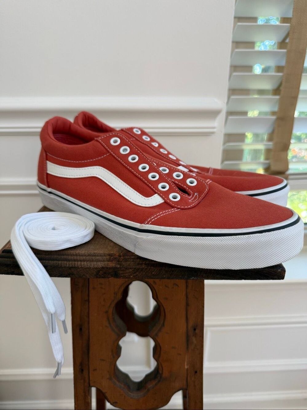 NWOB Vans Old Skool Shoe Sneaker Terracotta Burnt Orange Suede Mens $75 Disconti